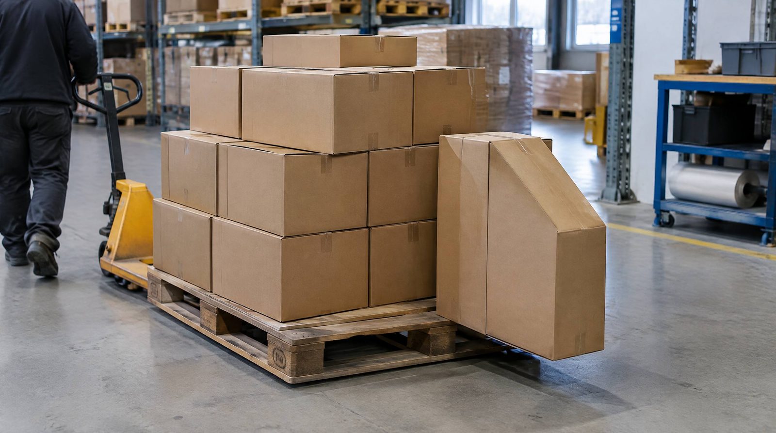 Stak standardkasser ved siden af en specialkasse